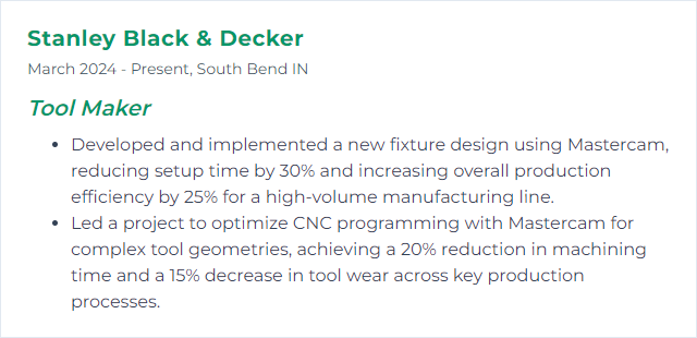 How to Display Mastercam Skills on Your Resume