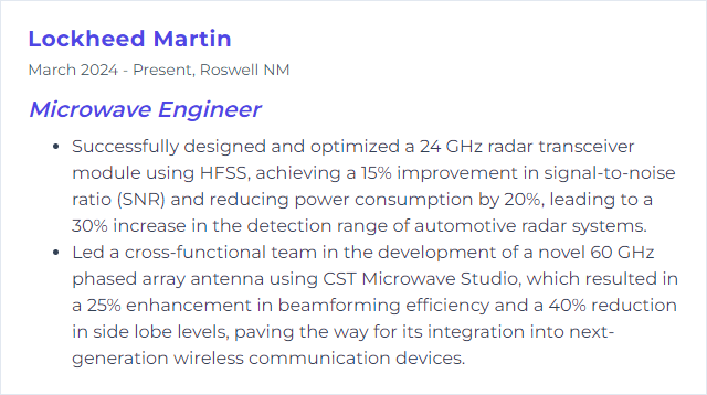 How to Display Microwave Simulation (e.g., HFSS, CST) Skills on Your Resume