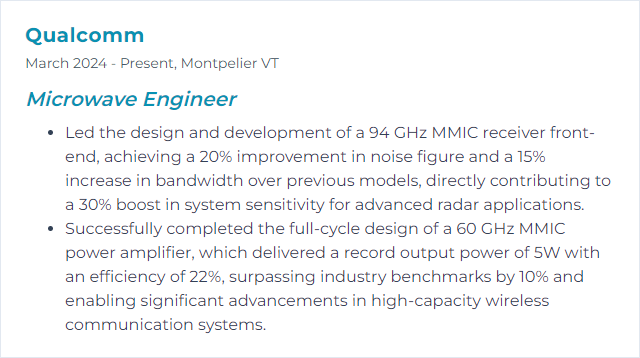 How to Display MMIC Design Skills on Your Resume