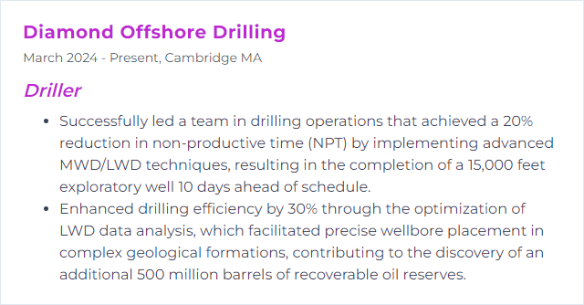 How to Display MWD/LWD (Measurement While Drilling/Logging While Drilling) Skills on Your Resume