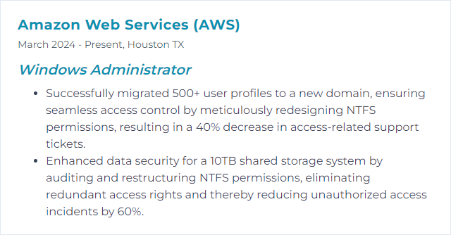 How to Display NTFS Permissions Skills on Your Resume