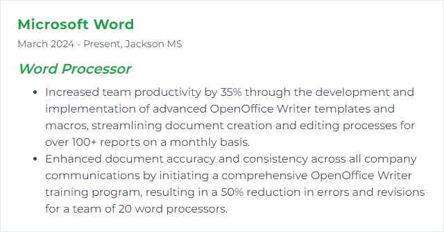How to Display OpenOffice Writer Skills on Your Resume