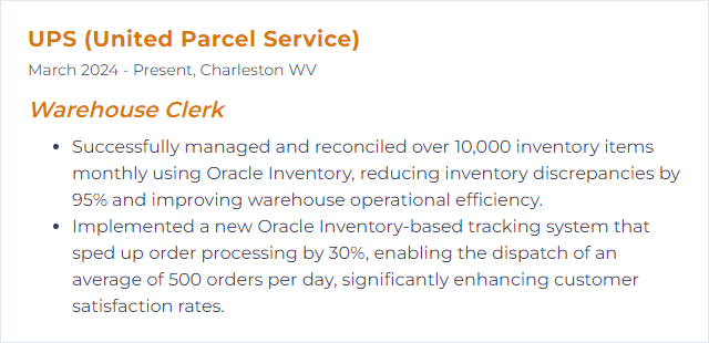 How to Display Oracle Inventory Skills on Your Resume