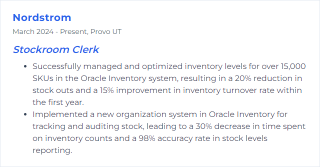 How to Display Oracle Inventory Skills on Your Resume