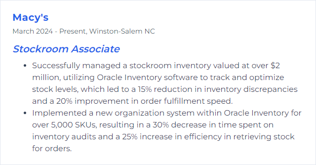 How to Display Oracle Inventory Skills on Your Resume