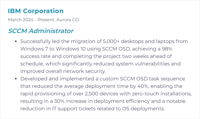 How to Display OSD (Operating System Deployment) Skills on Your Resume