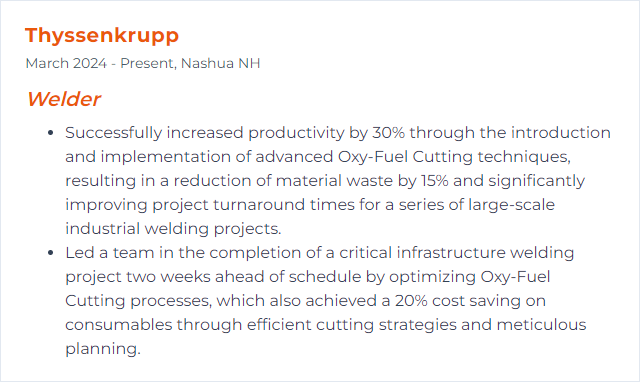 How to Display Oxy-Fuel Cutting Skills on Your Resume
