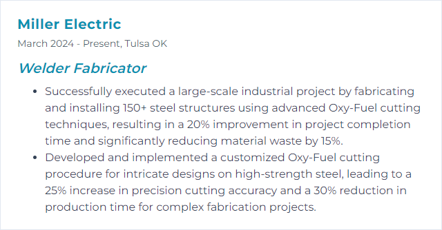 How to Display Oxy-Fuel Cutting Skills on Your Resume