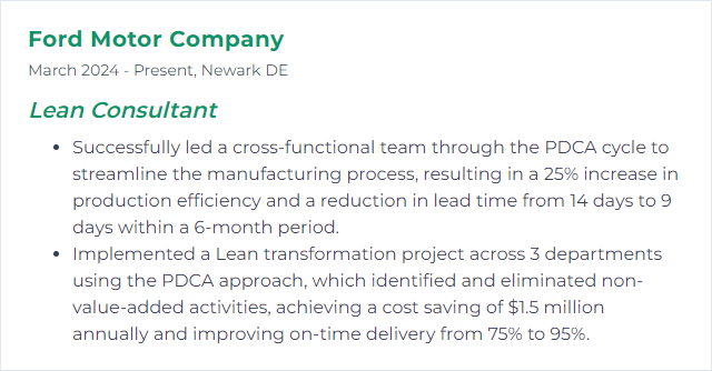 How to Display PDCA (Plan-Do-Check-Act) Skills on Your Resume