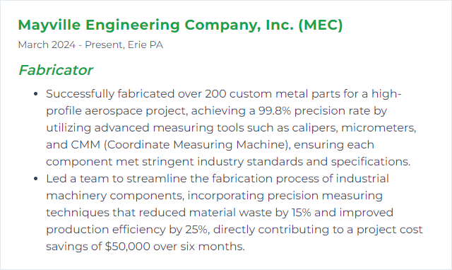 How to Display Precision Measuring Skills on Your Resume