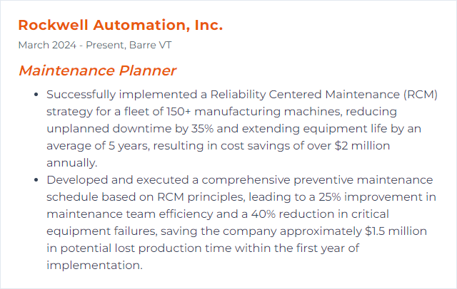 How to Display RCM (Reliability Centered Maintenance) Skills on Your Resume