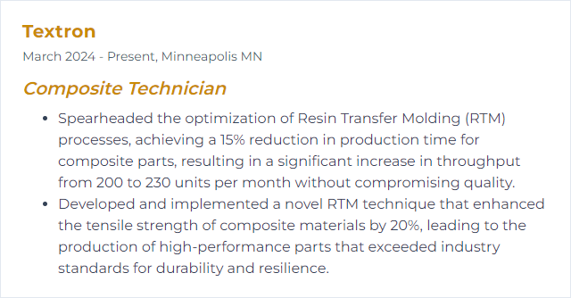 How to Display Resin Transfer Molding (RTM) Skills on Your Resume