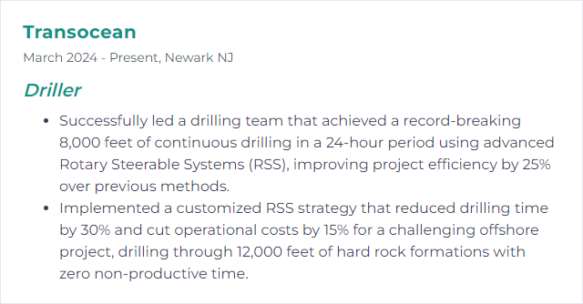 How to Display Rotary Steerable Systems Skills on Your Resume