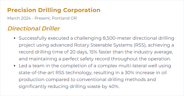 How to Display Rotary Steerable Systems Skills on Your Resume