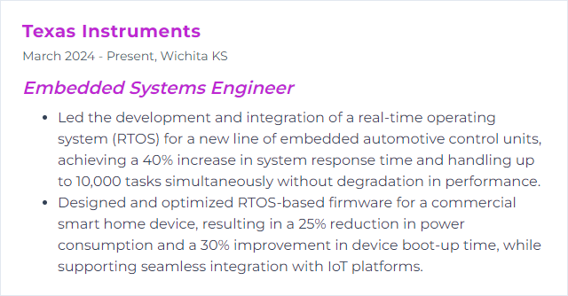 How to Display RTOS Skills on Your Resume
