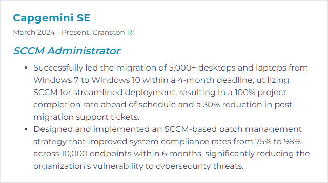 How to Display SCCM (System Center Configuration Manager) Skills on Your Resume