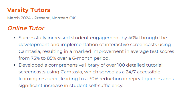 How to Display Screencasting (Camtasia) Skills on Your Resume