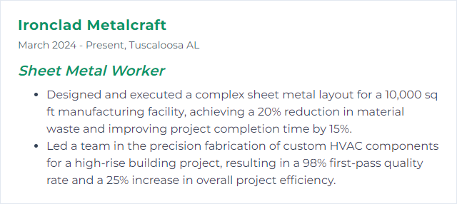 How to Display Sheet Metal Layout Skills on Your Resume