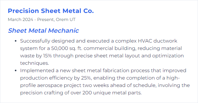 How to Display Sheet Metal Layout Skills on Your Resume