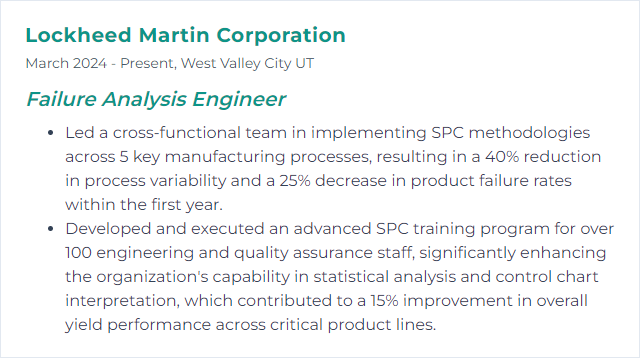 How to Display SPC (Statistical Process Control) Skills on Your Resume