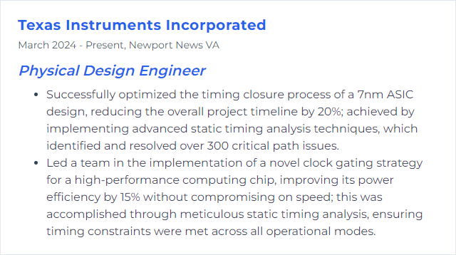 How to Display Static Timing Analysis Skills on Your Resume