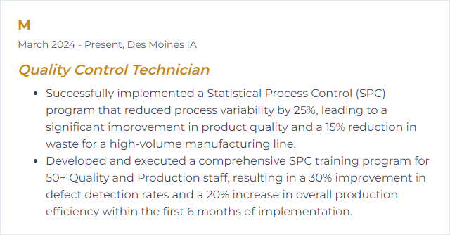 How to Display Statistical Process Control (SPC) Skills on Your Resume