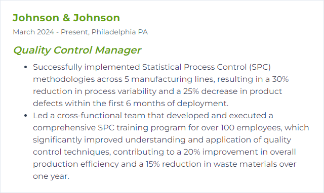 How to Display Statistical Process Control (SPC) Skills on Your Resume