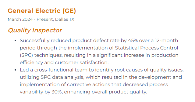 How to Display Statistical Process Control (SPC) Skills on Your Resume