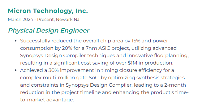 How to Display Synopsys Design Compiler Skills on Your Resume