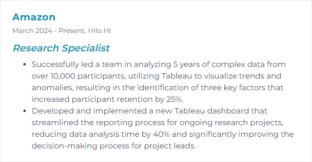 How to Display Tableau Skills on Your Resume