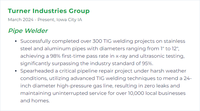 How to Display TIG Welding Skills on Your Resume