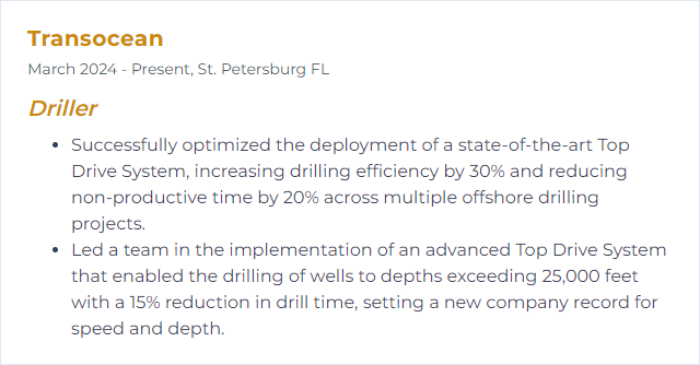 How to Display Top Drive Systems Skills on Your Resume