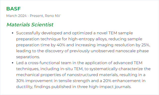 How to Display Transmission Electron Microscopy (TEM) Skills on Your Resume