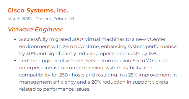 How to Display VCenter Skills on Your Resume