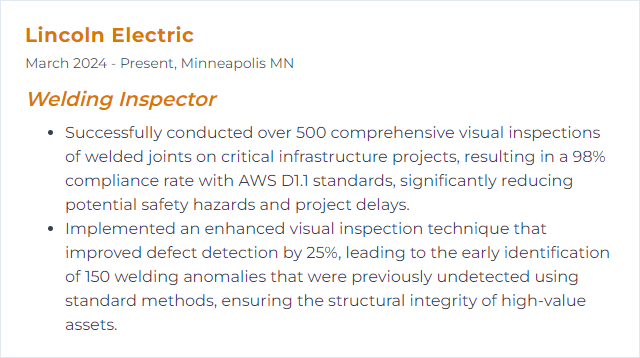 How to Display Visual Inspection Techniques Skills on Your Resume