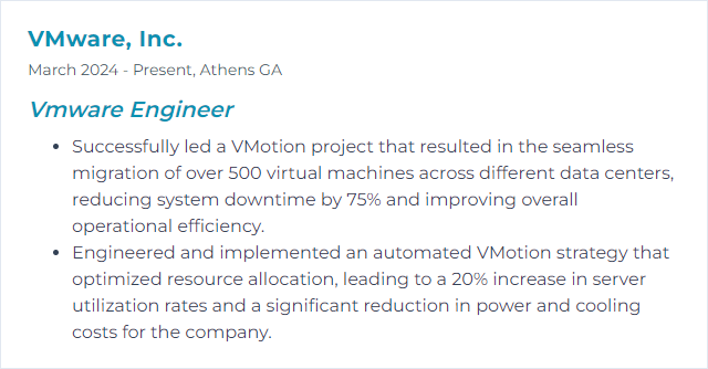 How to Display VMotion Skills on Your Resume