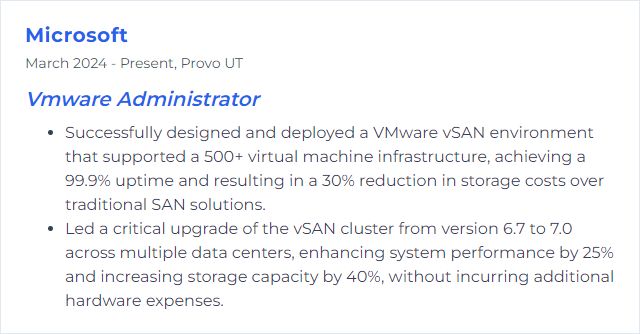 How to Display VSAN Skills on Your Resume