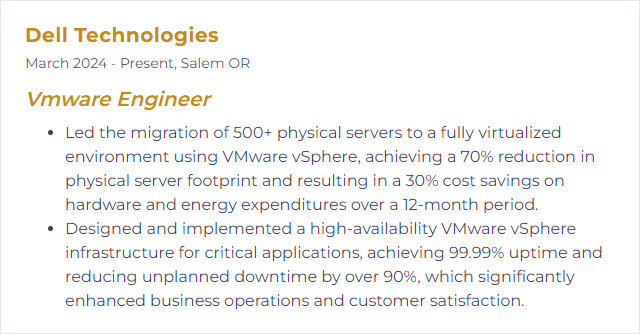 How to Display VSphere Skills on Your Resume