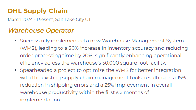 How to Display Warehouse Management Systems (WMS) Skills on Your Resume