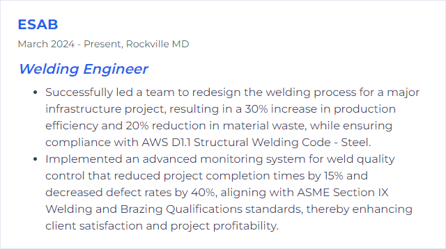 How to Display Welding Codes (e.g., AWS, ASME) Skills on Your Resume