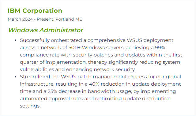 How to Display WSUS (Windows Server Update Services) Skills on Your Resume