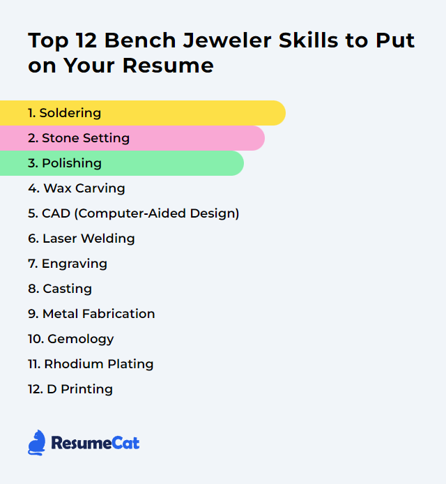 Top 12 Bench Jeweler Skills to Put on Your Resume