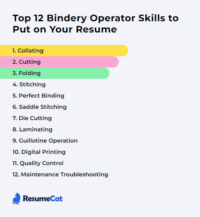 Top 12 Bindery Operator Skills to Put on Your Resume