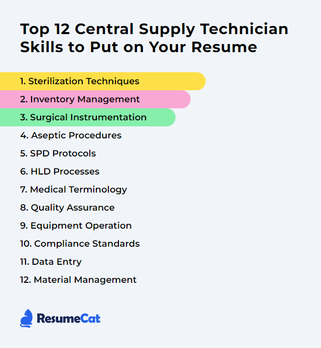 Top 12 Central Supply Technician Skills to Put on Your Resume