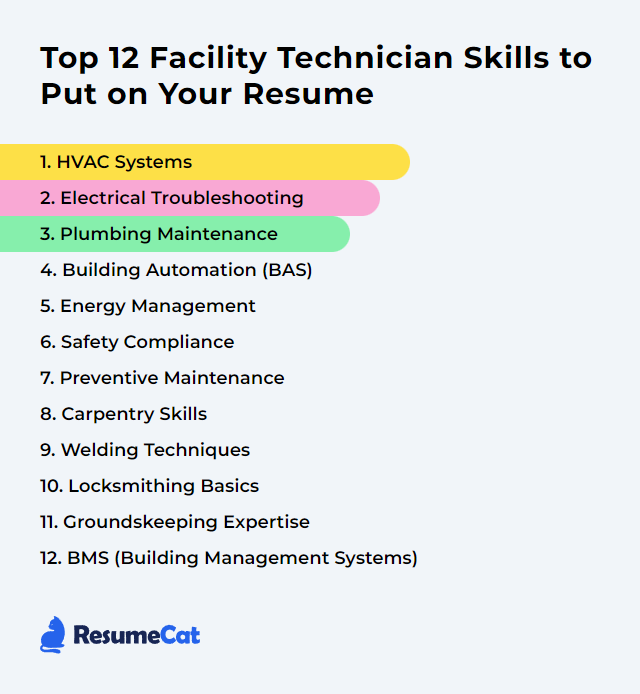 Top 12 Facility Technician Skills to Put on Your Resume