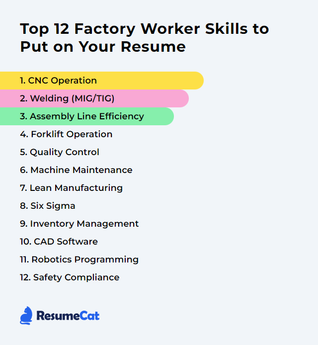 Top 12 Factory Worker Skills to Put on Your Resume