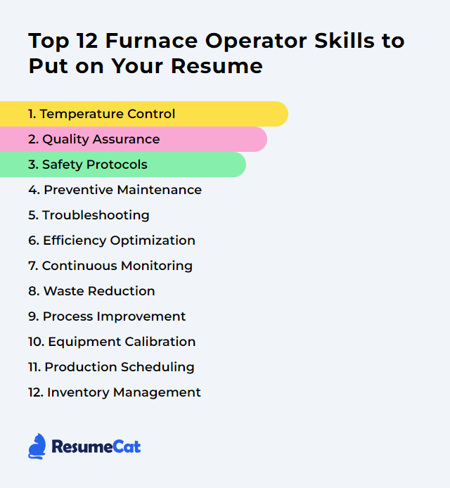 Top 12 Furnace Operator Skills to Put on Your Resume