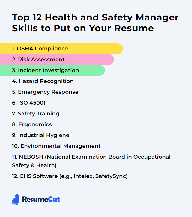 Top 12 Health and Safety Manager Skills to Put on Your Resume