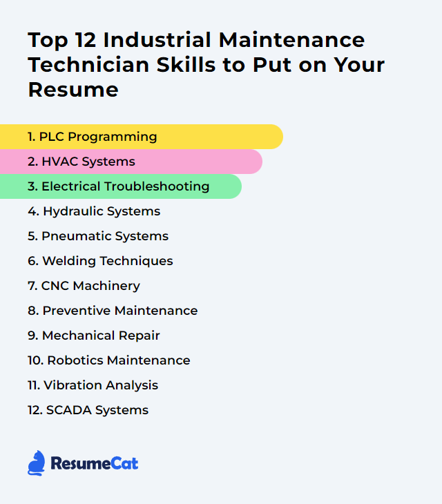 Top 12 Industrial Maintenance Technician Skills to Put on Your Resume