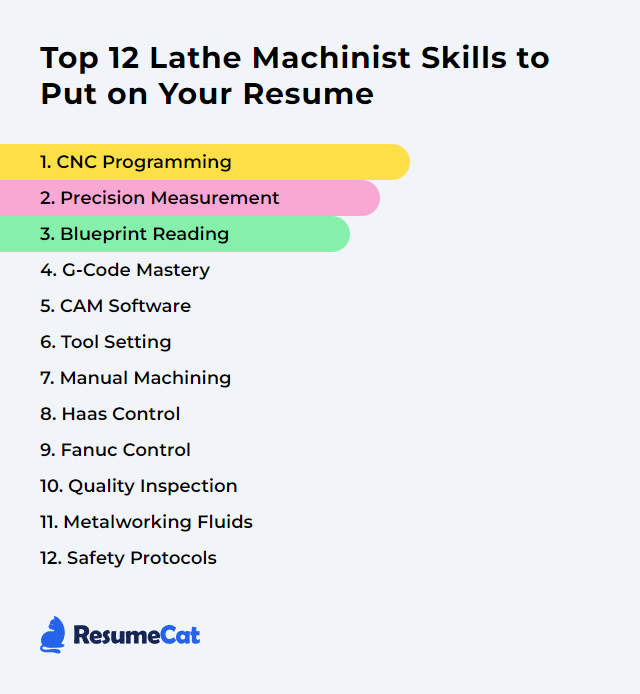 Top 12 Lathe Machinist Skills to Put on Your Resume